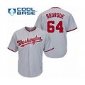 Washington Nationals #64 James Bourque Authentic Grey Road Cool Base Baseball Player Jersey
