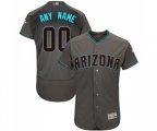 Arizona Diamondbacks Customized Gray&Teal Alternate Authentic Collection Flex Base Baseball Jersey