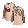 New York Islanders #74 Simon Holmstrom Authentic Camo Veterans Day Practice Hockey Jersey