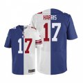 New York Giants #17 Dwayne Harris Elite Blue White Split Fashion NFL Jersey