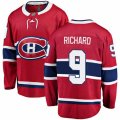 Montreal Canadiens #9 Maurice Richard Authentic Red Home Fanatics Branded Breakaway NHL Jersey