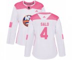 Women New York Islanders #4 Robin Salo Authentic White Pink Fashion NHL Jersey