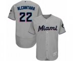 Miami Marlins #22 Sandy Alcantara Grey Road Flex Base Authentic Collection Baseball Jersey