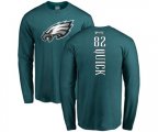Philadelphia Eagles #82 Mike Quick Green Backer Long Sleeve T-Shirt