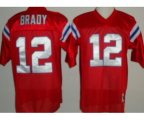 New England Patriots #12 Tom Brady Red Throwback Jersey