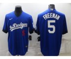 Los Angeles Dodgers #5 Freddie Freeman Black Green 2020 World Series Stitched Baseball Jersey