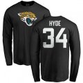Jacksonville Jaguars #34 Carlos Hyde Black Name & Number Logo Long Sleeve T-Shirt