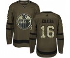 Edmonton Oilers #16 Jujhar Khaira Authentic Green Salute to Service NHL Jersey