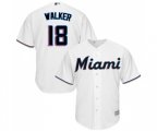 Miami Marlins #18 Neil Walker Replica White Home Cool Base Baseball Jersey