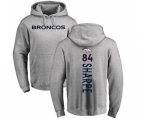 Denver Broncos #84 Shannon Sharpe Ash Backer Pullover Hoodie