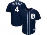 Detroit Tigers #4 Omar Infante Replica Navy Blue Alternate Cool Base MLB Jersey