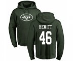 New York Jets #46 Neville Hewitt Green Name & Number Logo Pullover Hoodie