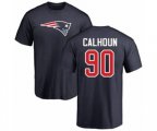 New England Patriots #90 Shilique Calhoun Navy Blue Name & Number Logo T-Shirt