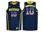 2016 US Flag Fashion-Michigan Wolverines Tim Hardaway Jr. #10 Basketball Authentic Jersey - Navy Blue