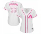 Women's Arizona Diamondbacks #38 Curt Schilling Replica White Fashion Baseball Jersey