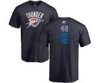 Oklahoma City Thunder #40 Shawn Kemp Navy Blue Backer T-Shirt