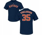 Houston Astros #35 Justin Verlander Navy Blue Name & Number T-Shirt