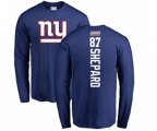 New York Giants #87 Sterling Shepard Royal Blue Backer Long Sleeve T-Shirt