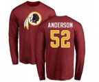 Washington Redskins #52 Ryan Anderson Maroon Name & Number Logo Long Sleeve T-Shirt