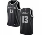 Detroit Pistons #13 Khyri Thomas Authentic Black Basketball Jersey - City Edition