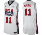 Nike Team USA #11 Karl Malone Swingman White 2012 Olympic Retro Basketball Jersey