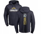 Los Angeles Chargers #42 Uchenna Nwosu Navy Blue Backer Pullover Hoodie