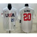 USA Baseball #20 Pete Alonso Number 2023 White World Baseball Classic Stitched Jerseys