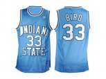 Indiana State Sycamores Larry Bird #33 College Basketball Hardwood Legends Jersey - Blue