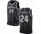 Detroit Pistons #24 Mateen Cleaves Swingman Black Basketball Jersey - City Edition