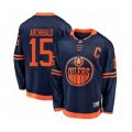 Edmonton Oilers #15 Josh Archibald Authentic Navy Blue Alternate Fanatics Branded Breakaway Hockey Jersey