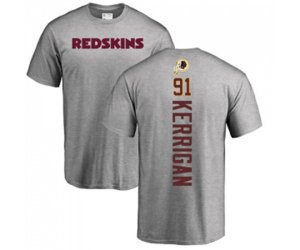 Washington Redskins #91 Ryan Kerrigan Ash Backer T-Shirt