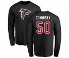Atlanta Falcons #50 John Cominsky Black Name & Number Logo Long Sleeve T-Shirt