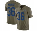 Indianapolis Colts #36 Derrick Kindred Limited Olive 2017 Salute to Service Football Jersey