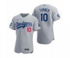 Los Angeles Dodgers Justin Turner Gray 2020 World Series Champions Authentic Jersey