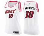 Women's Miami Heat #10 Tim Hardaway Swingman White Pink Fashion Basketball Jersey