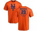 New York Mets #23 Adrian Gonzalez Replica Royal Orange Alternate Road Cool Base Baseball T-Shirt