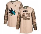 Adidas San Jose Sharks #42 Joel Ward Authentic Camo Veterans Day Practice NHL Jersey