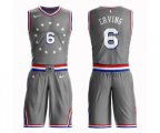 Philadelphia 76ers #6 Julius Erving Swingman Gray Basketball Suit Jersey - City Edition