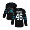 San Jose Sharks #46 Nicolas Meloche Authentic Black Alternate Hockey Jersey