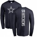 Dallas Cowboys #59 Anthony Hitchens Navy Blue Backer Long Sleeve T-Shirt