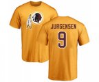 Washington Redskins #9 Sonny Jurgensen Gold Name & Number Logo T-Shirt