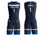 Minnesota Timberwolves #1 Tyus Jones Swingman Navy Blue Basketball Suit Jersey - Icon Edition