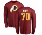Washington Redskins #70 Sam Huff Maroon Name & Number Logo Long Sleeve T-Shirt