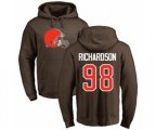 Cleveland Browns #98 Sheldon Richardson Brown Name & Number Logo Pullover Hoodie
