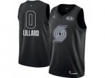 Portland Trail Blazers #0 Damian Lillard Black NBA Jordan Swingman 2018 All-Star Game Jersey