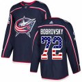Columbus Blue Jackets #72 Sergei Bobrovsky Authentic Navy Blue USA Flag Fashion NHL Jersey