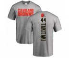 Cleveland Browns #44 Sione Takitaki Ash Backer T-Shirt