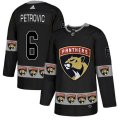 Florida Panthers #6 Alex Petrovic Authentic Black Team Logo Fashion NHL Jersey