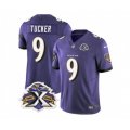 Baltimore Ravens #9 Justin Tucker Purple 2023 F.U.S.E Throwback Vapor Limited Stitched Jersey
