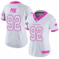 Women Atlanta Falcons #92 Dontari Poe Limited White Pink Rush Fashion NFL Jersey